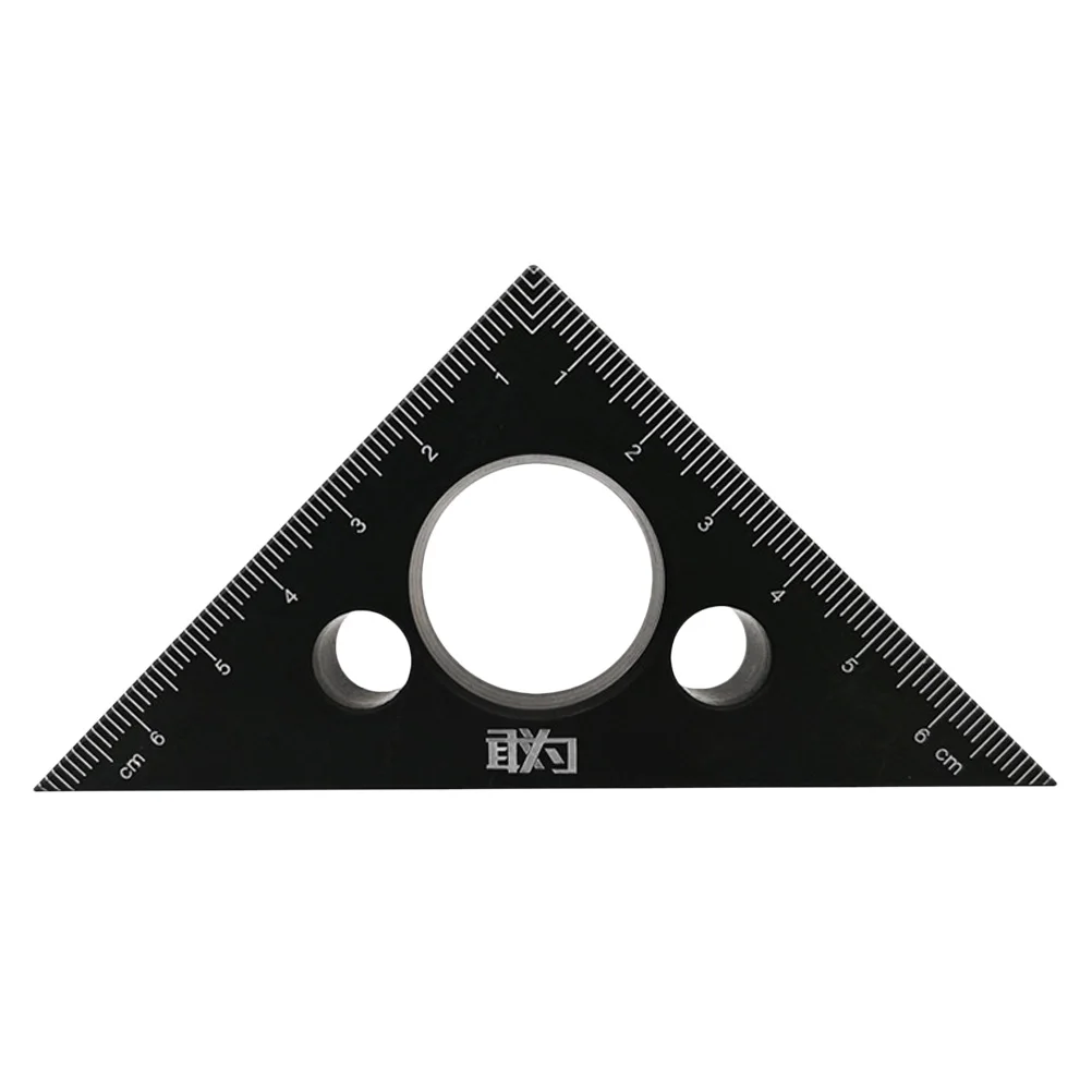 Aluminum Alloy Triangle Ruler Woodworking Tool Compact Clear Numbers Black Triangular Rule Carpenter DIY Handcraft