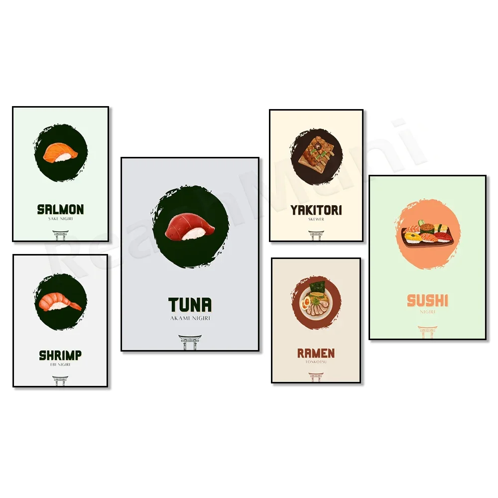 Japanese Wall Art Food, Sushi Print, Sushi, Yakitori, Ramen, Japanese Prints, Japanese Gifts, Japanese Food Kitchen Decor