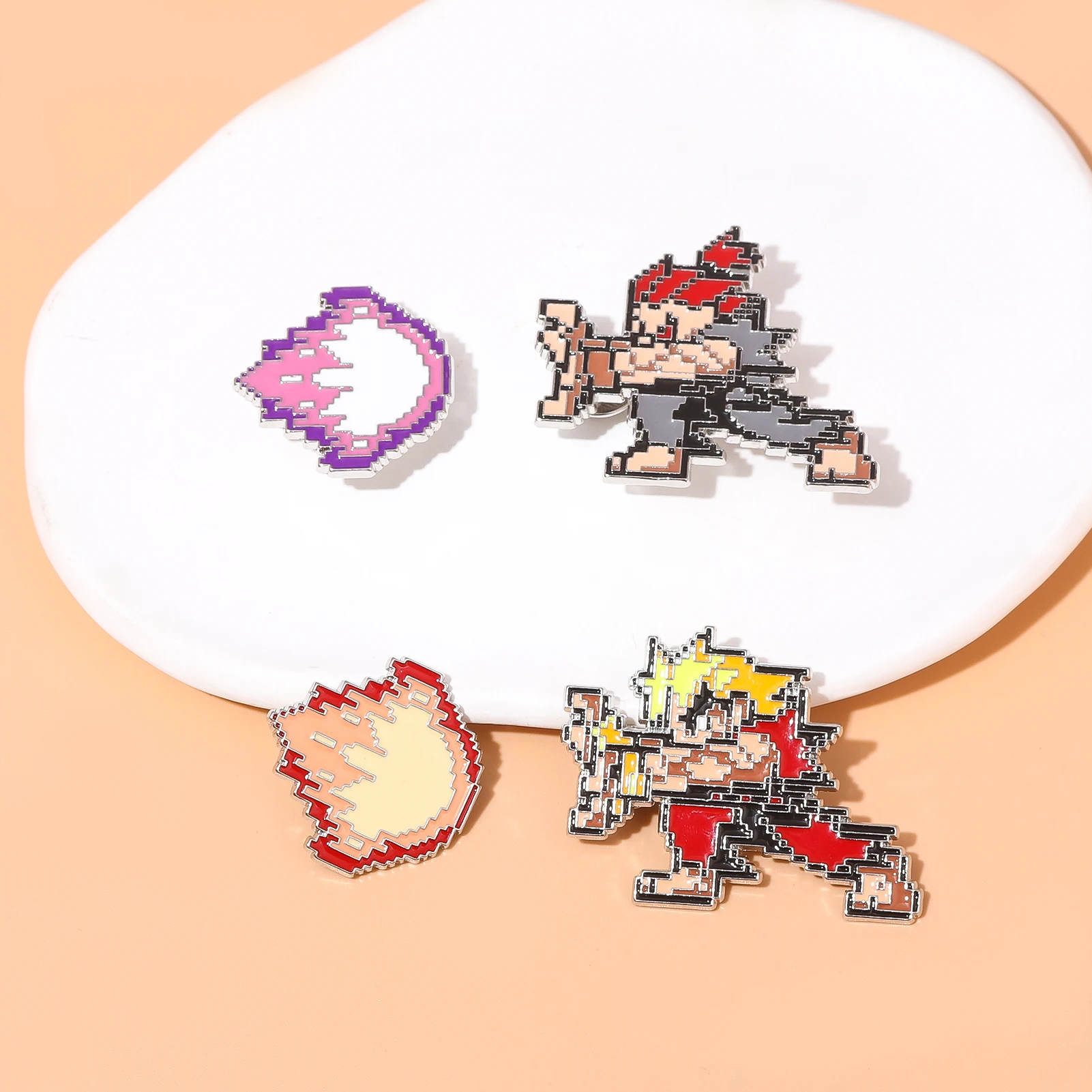 Game Personalized And Creative Childhood Arcade Pixel Game Qigong Gift Dropping Oil Emblem Accessories Badge Punk Pins Jewelry