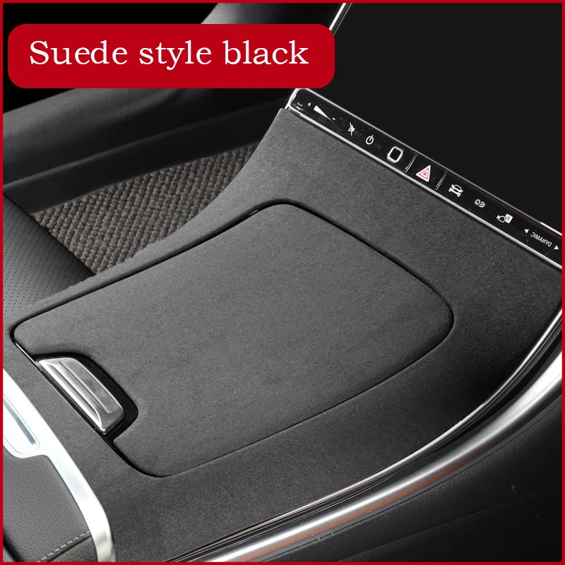 Car Center Console Leather Suede Style Panel Cover Trim Panel Frame Interior Modification For Mercedes Benz EQE SUV Class EQE350