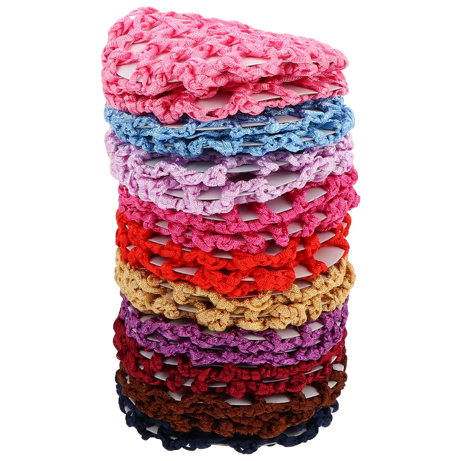 

20pcs Bun Cover Net Black Fabric Crochet Hairnet Wigs Summer Hair Bun Cover Work Professional Office Use Styling Tool