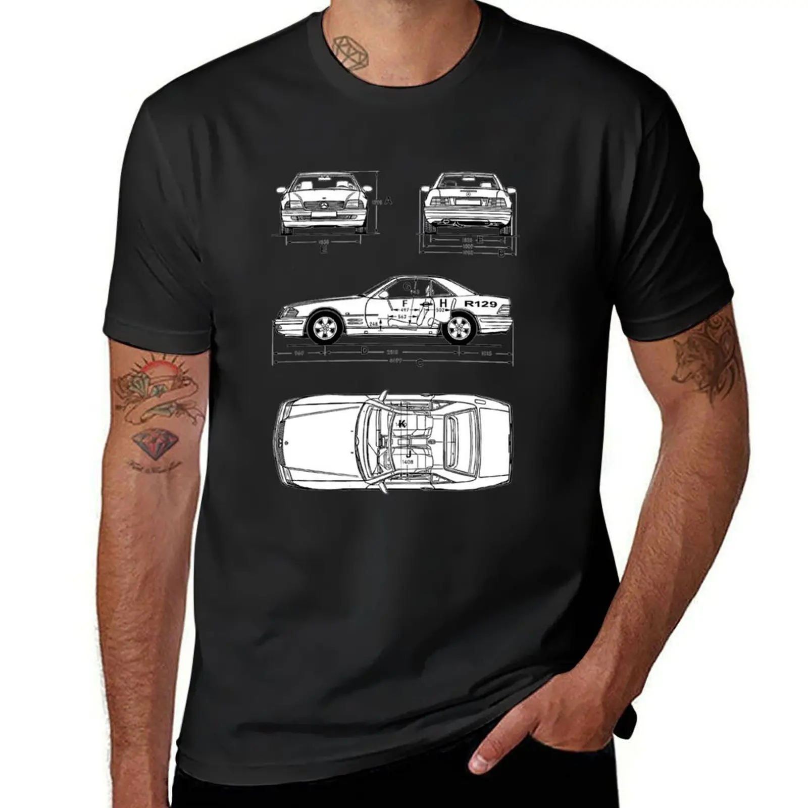 

R129 500SL-600SL-300SL-320SL T-Shirt boys animal print blacks men clothings
