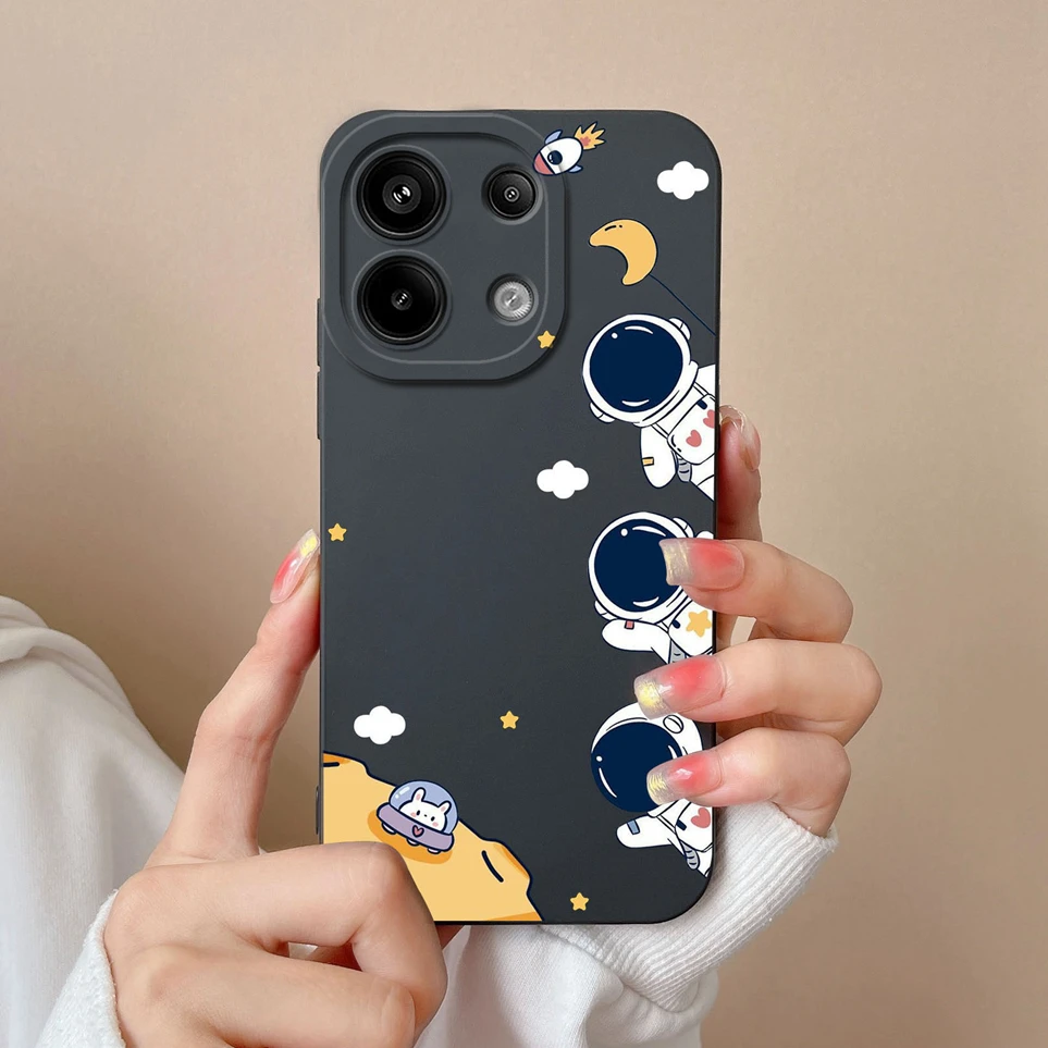 For Xiaomi Redmi Note 13 13 Pro 4G Funda Cute Milk Tea Bear Liquid Silicone Protective Coques For Note13 23117RA68G Phone Cases