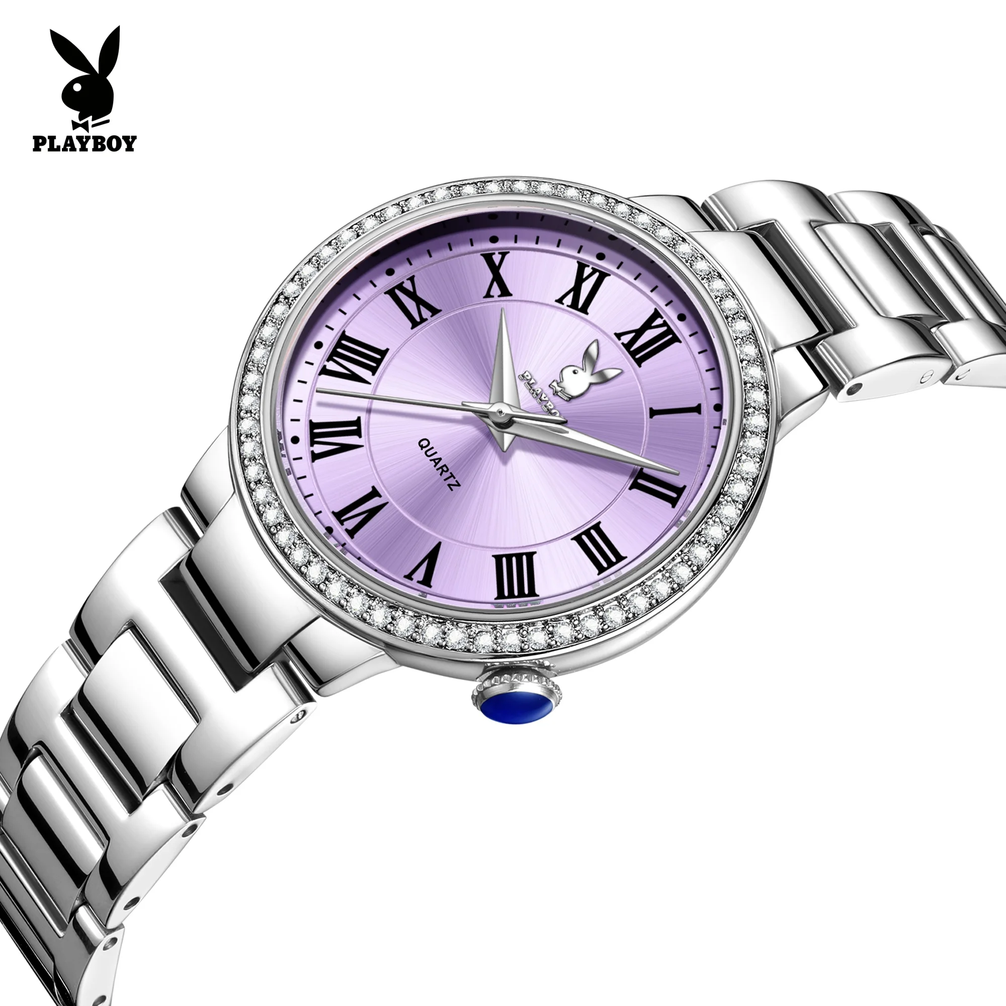 

PLAYBOY 3910 Exclusive Women's Quartz Watch Stainless Steel Strap Classic Roman Scale Fashion Elegant Ladies Waterproof Watches