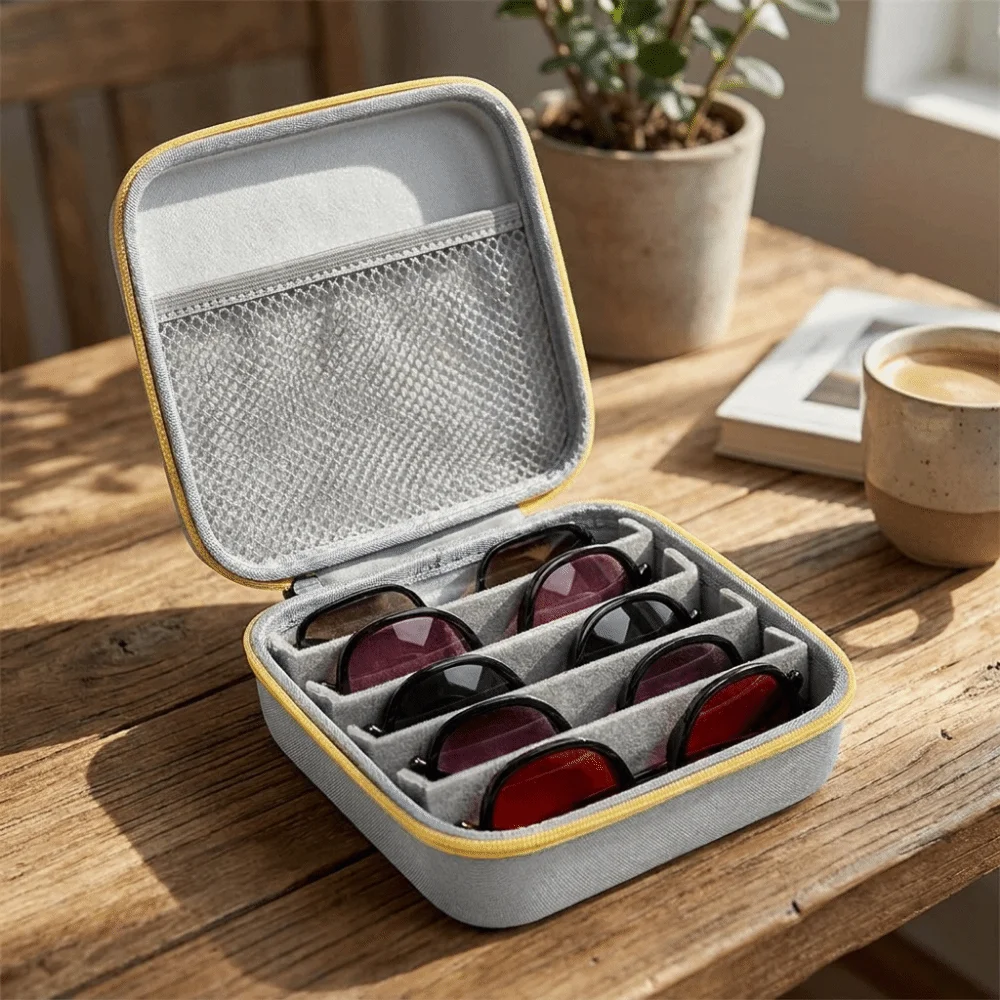 5 Slots EVA Glasses Case Hard Shell Anti-Splash Water Eyeglasses Storage Shockproof Dust-proof Sunglasses Storage Box