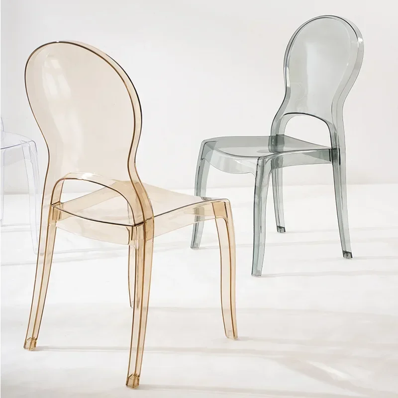 Nordic transparent chair home modern minimalist acrylic dining chair home dressing stool backrest Internet celebrity crystal