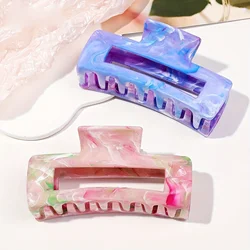 2Pcs Large Pink and Purple Marble Design Jaw Clips,Hair Claw Clips for Thick Hair,Strong Hold for Women Girls