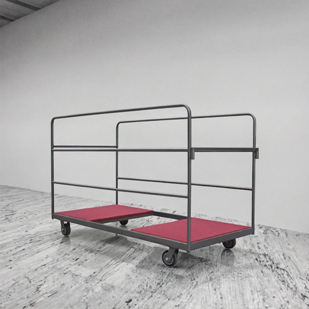 Iron four-wheel hotel furniture transportation cart, luggage folding table cart, suitable for banquet activities