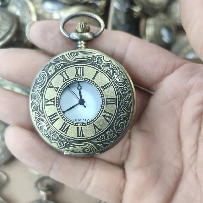 رومانسية البريطانية الرجعية الكلاسيكية نمط ساعة الجيب الأرقام الرومانية العتيقة ساعة الجيب توربيون الجدول جودة عالية بالجملة