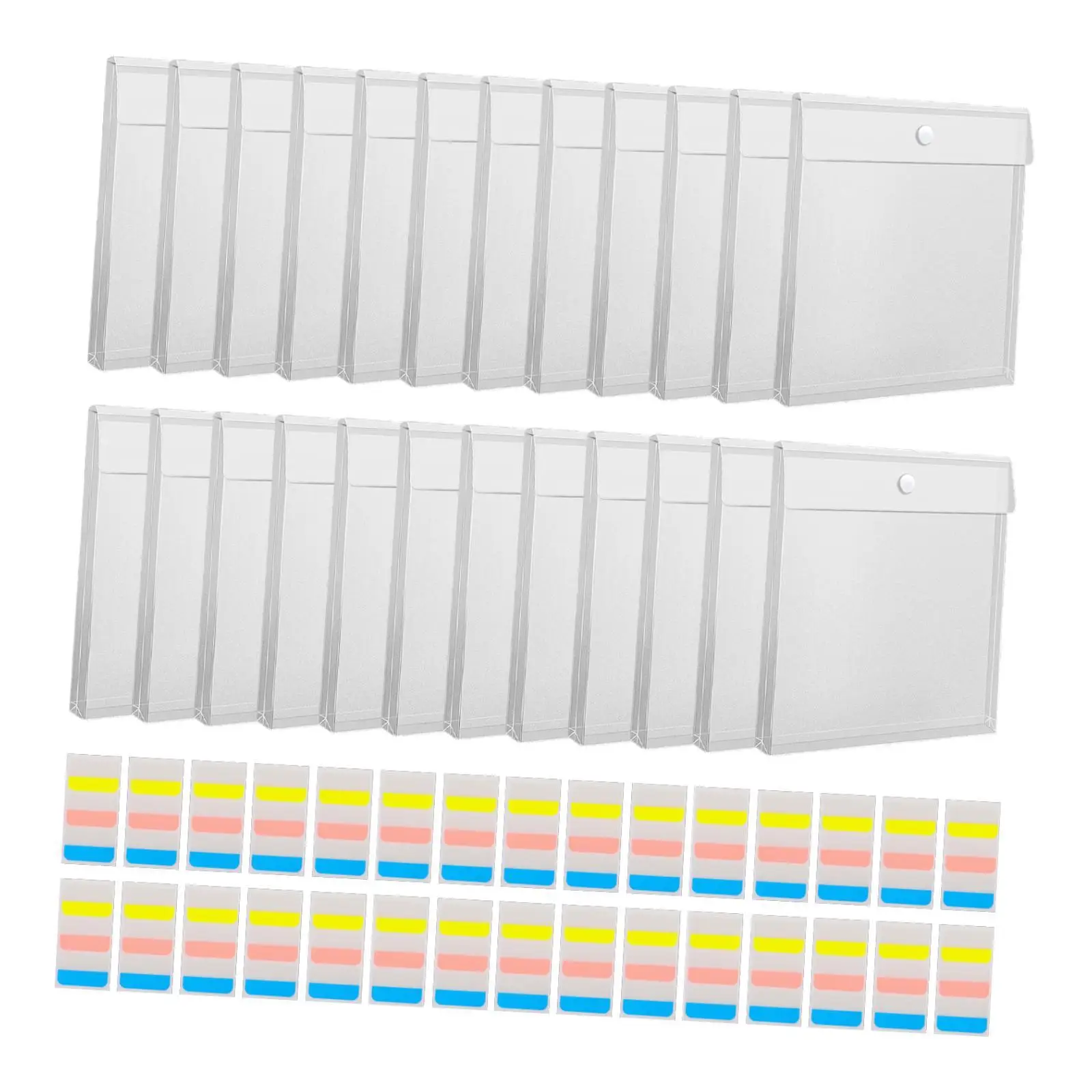 24Pcs Scrapbook Paper Storages File Bags with Stickers Document Organizer Paper Storage Bags File Folders for Cardstock
