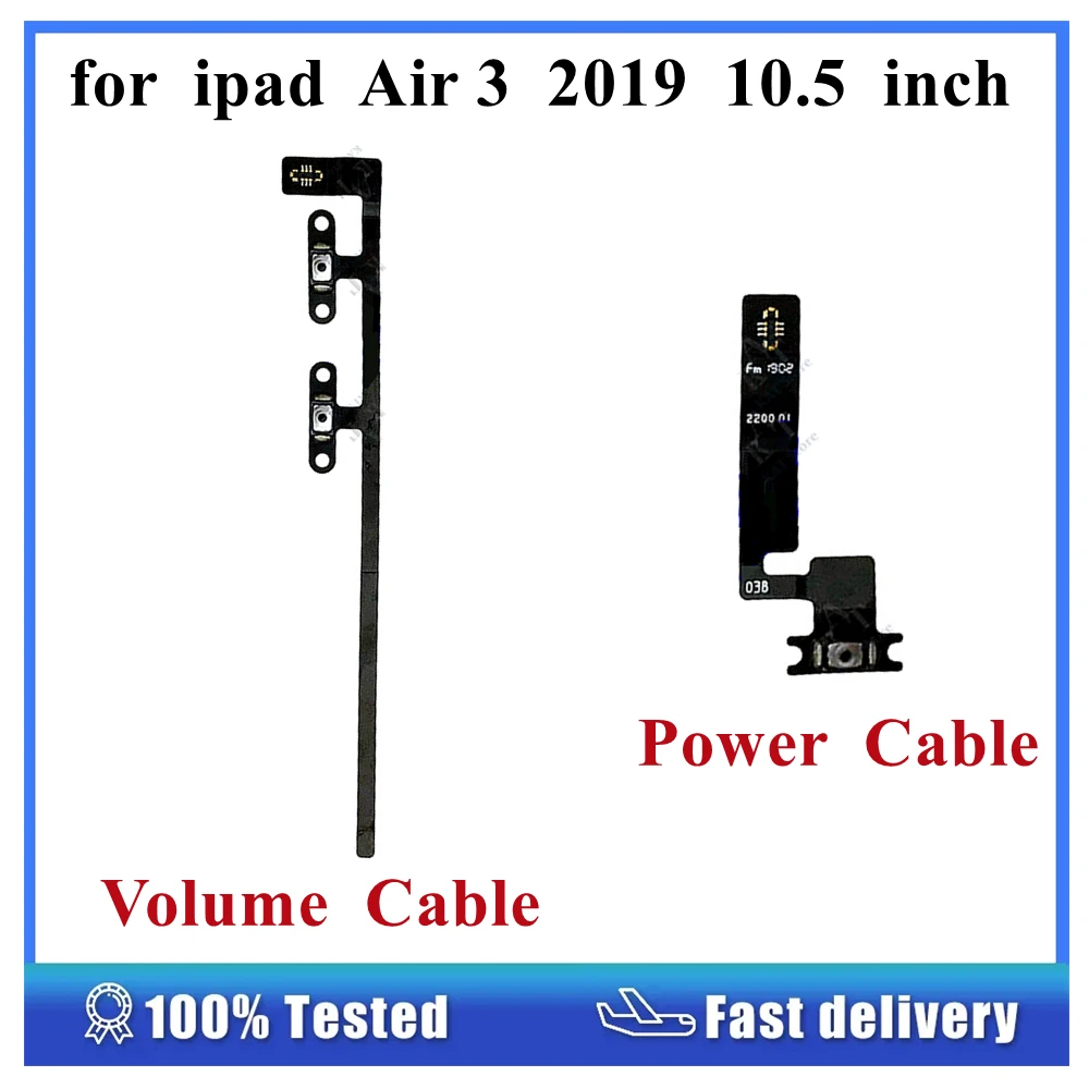 5Pcs Power On Off Volume Button Control Flex Cable Ribbon For iPad Air 3 2019 10.5 Inch A2152 A2123 A2153 A2154 Repair Parts