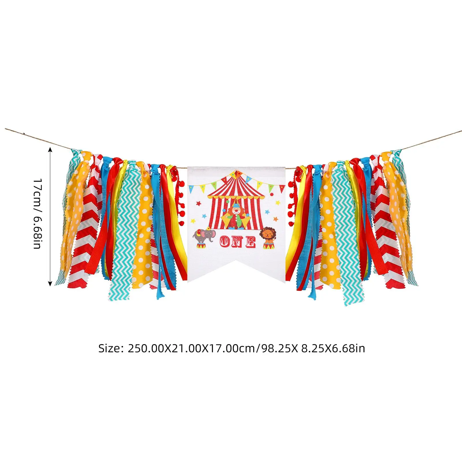 3 Pcs Carnival Birthday Party Banner Circus Theme Number One Year Old Decorations