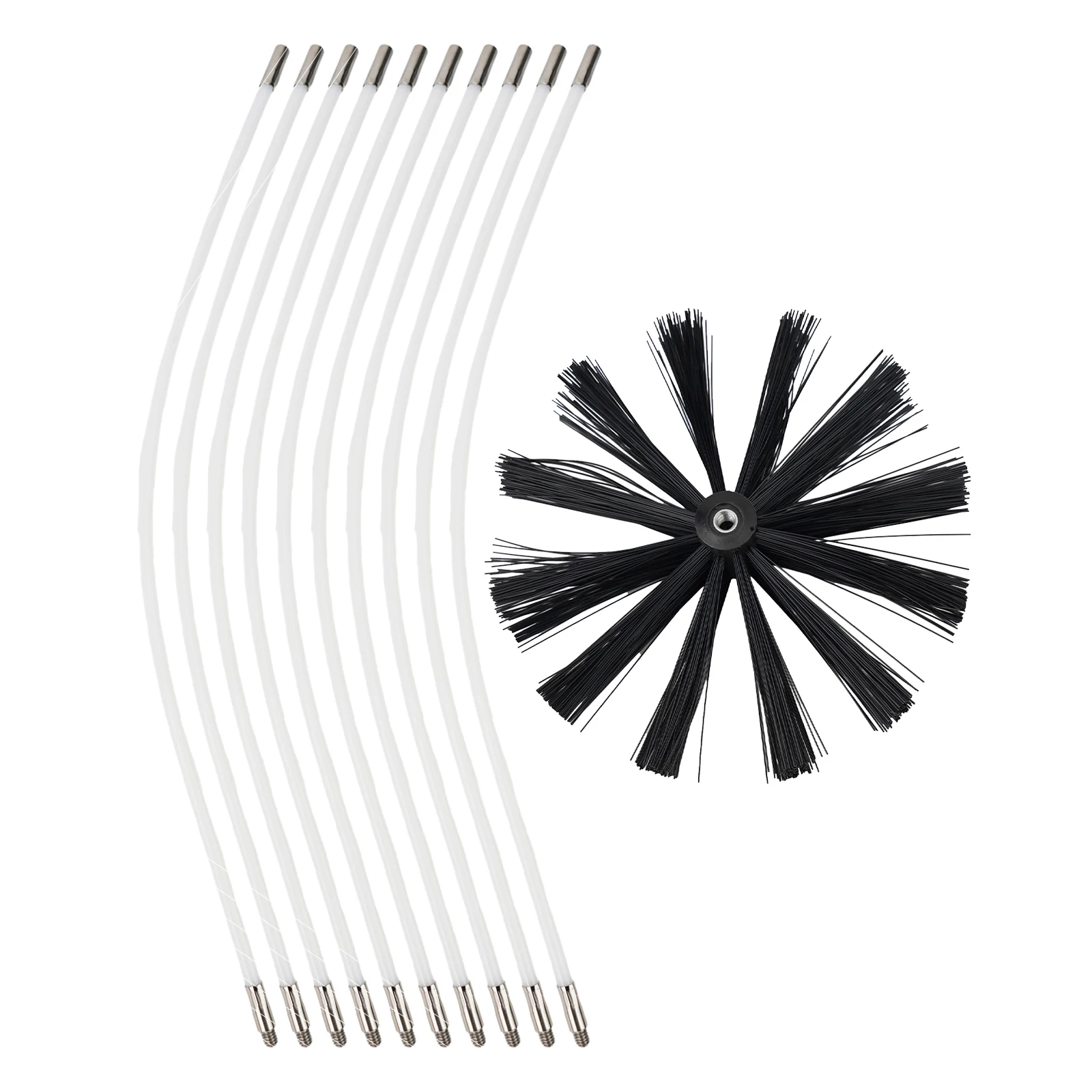 Accessories Brush Black + White Soft Cloth 10cm In Diameter Black+White Fireplace Kit Nylon Rod Soft cloth Tool