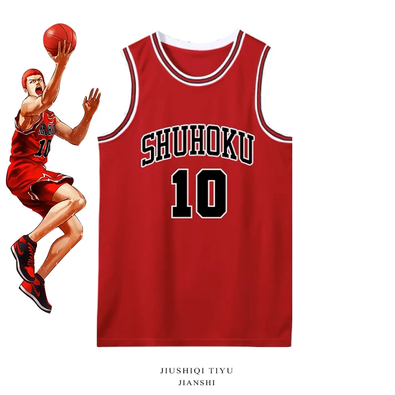 Jersey Cosplay Costumes Printed Basketball Clothing Fake Two-piece Set Sakuragi Flower Road Liuchuan Maple Men\'s Short Sleeves