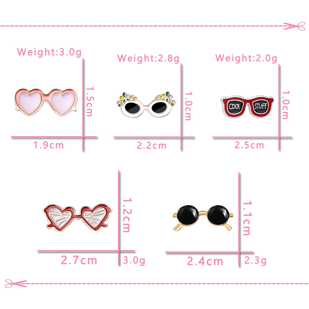 Summer Beach Sunglasses Brooch Fashion Personality Enamel Pins for Vacation Girl Women Backpack Hat Lapel Pin Jewelry Decoration