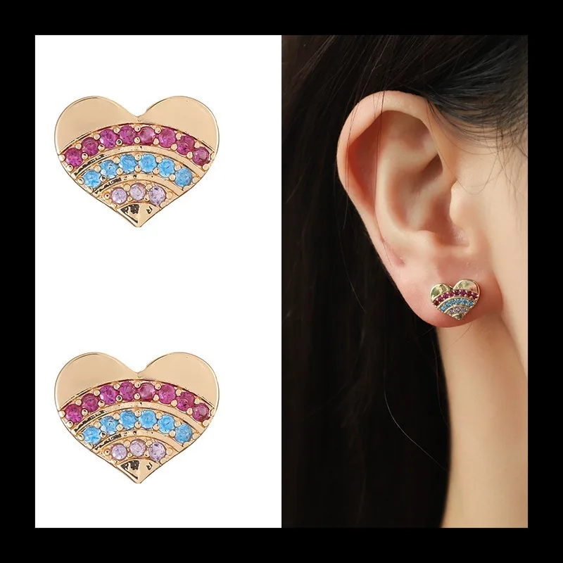 التصميم الأصلي الحب قلادة الماس الملونة مجموعة أزياء المرأة الصيف شعبية الأمازون الساخن بيع #3