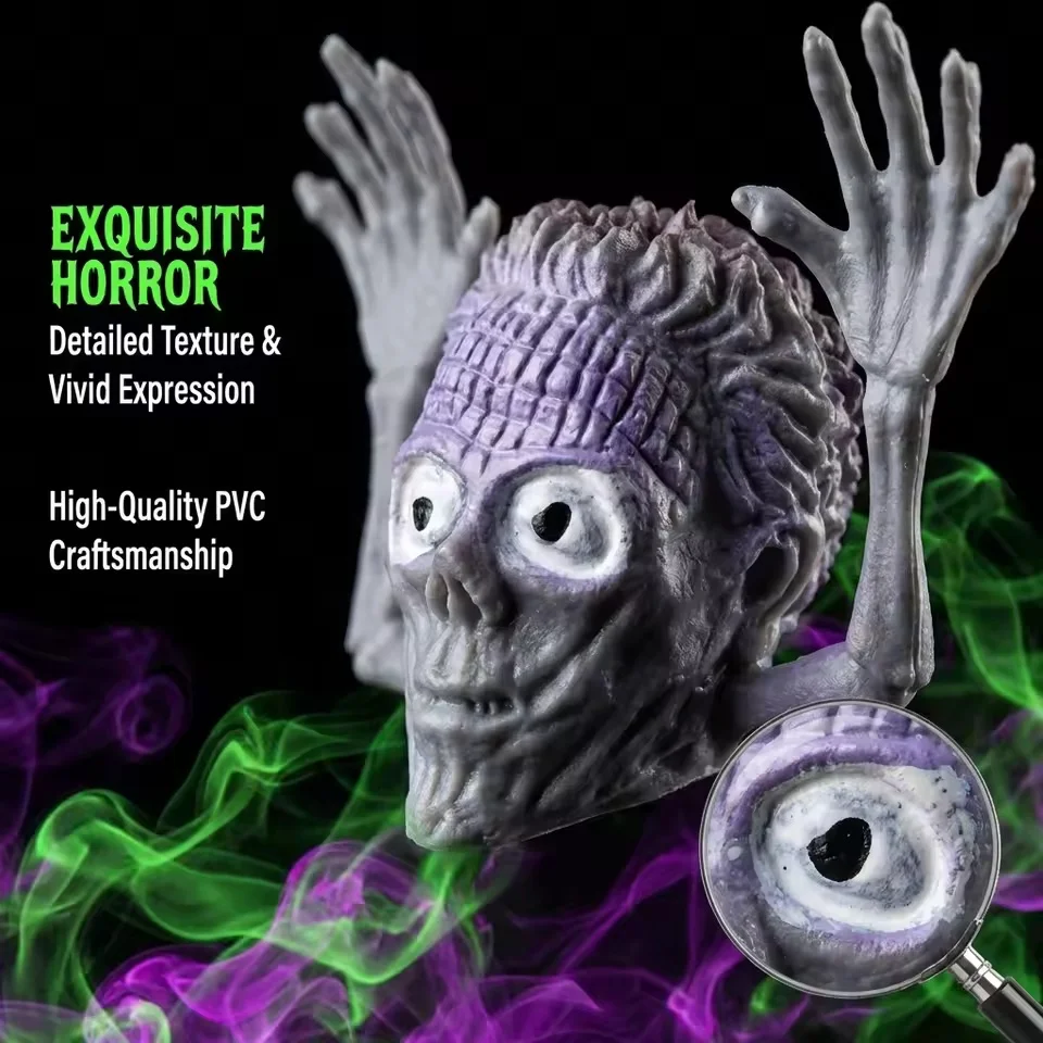 12pc Horror Story Ghost Head Finger Cover Mini Ghost Zombie Telling Story Puppets Hand Toys Halloween Interactive Party Kid Gift