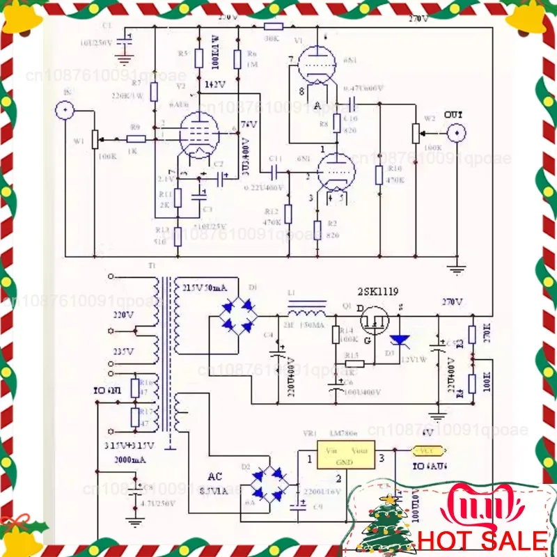 6N3 +6N1 Vacuum Tube Pre-amplifier Board JCDQ-149P, Field Effect Tube High Voltage Electronic Filter / Delay Power Supply
