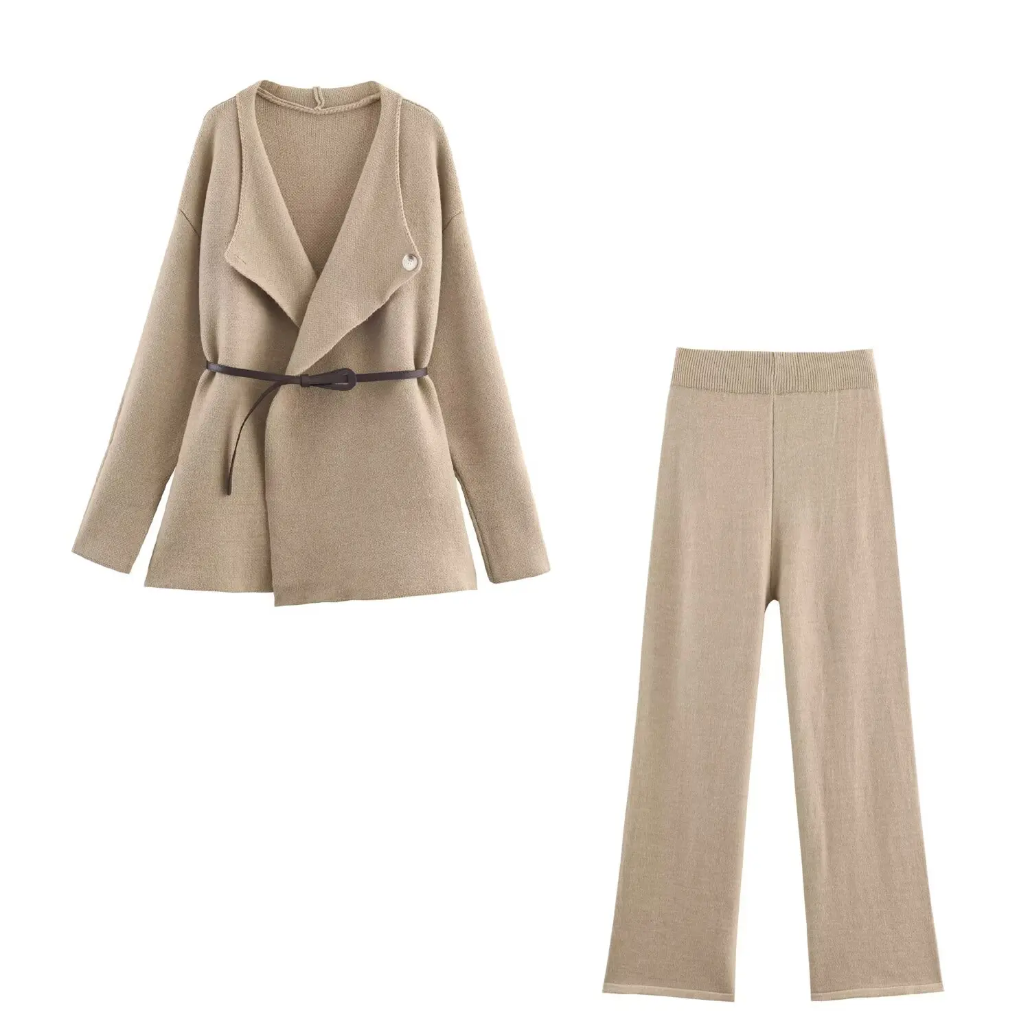 Hh Woman Causal Solid Knitted Suit - Image 4