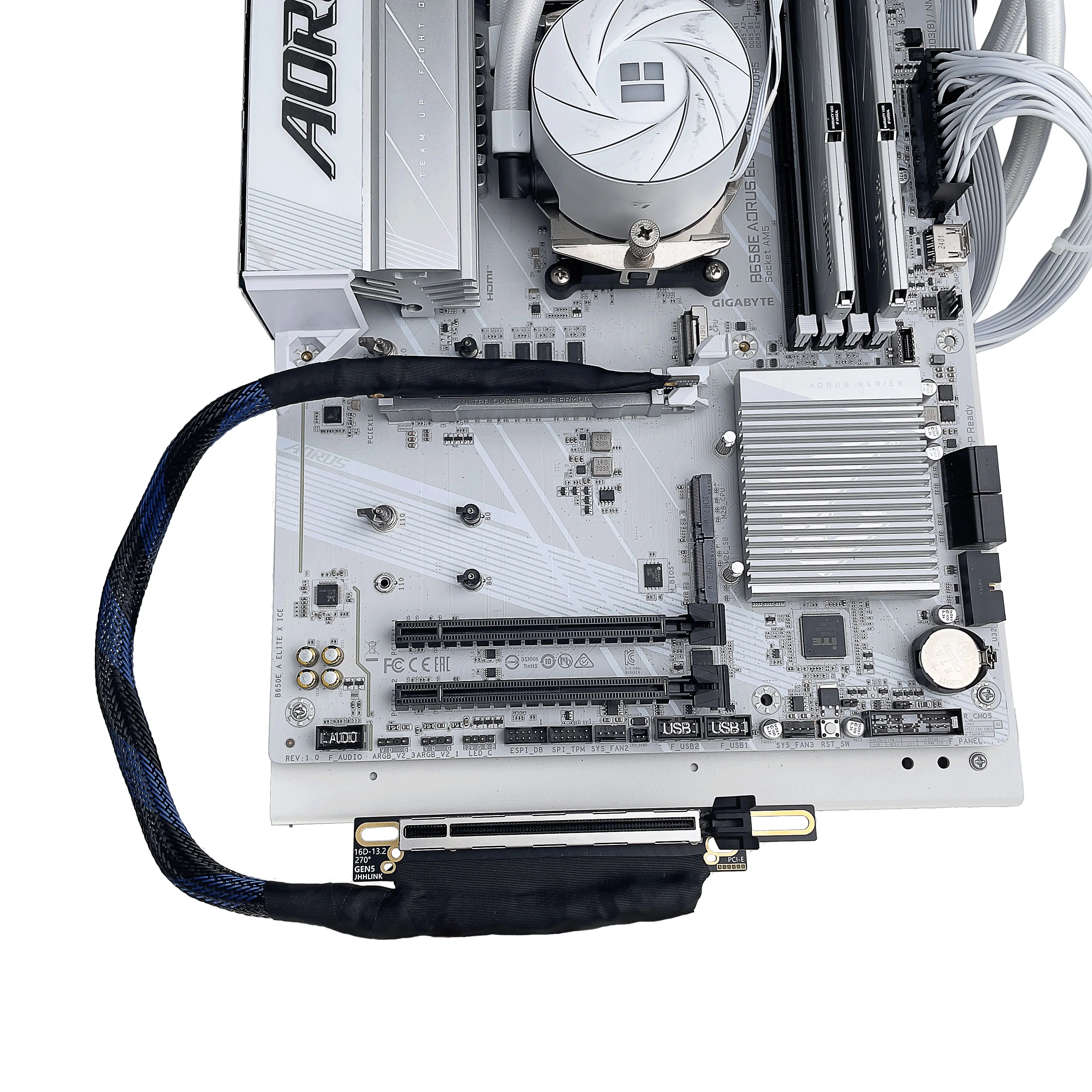 

PCIE 5.0 16x Graphics Card GPU Extension Cable 270° Right Angled PCI-E 5.0 X16 GEN5 64GB\S Adapter Cable High Speed Server Cable
