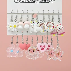 20pcs Creative mushroom cloud donut earrings pendant luminous earrings cartoon starfish earrings