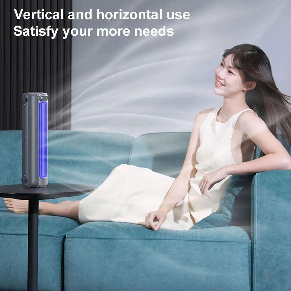 2000/1200mAh Portable Fan Electric Fan Air Conditioner Fan Quiet Wall Mount Desk Fan Tower Fan 3 Speed Rechargeable for Home image 4