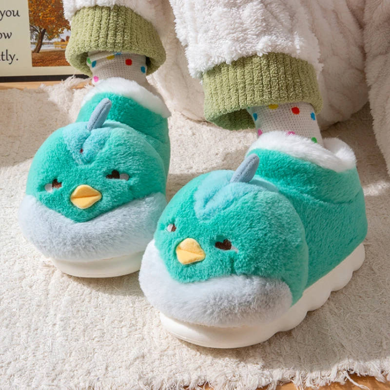 

Women Fluffy Slippers Cute Cartoon Funny Style Winter Warm Shoes 2025 New Arrival Soft EVA Sole Couples Indoor Home Floor Boots