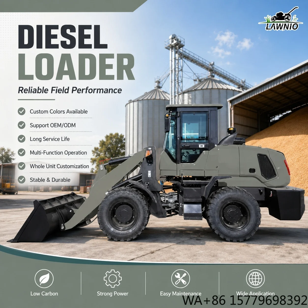 Multiple Configurations Available  Wheel Loader  Small Hub Reduction Axle and Stable Loading Earthwork  Loader