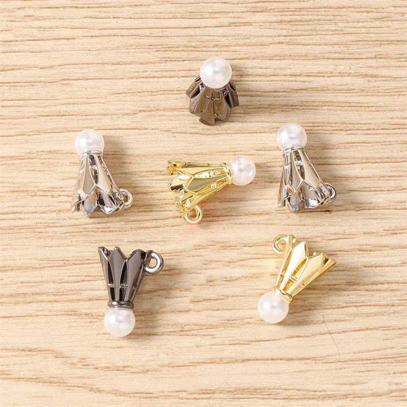 5 Stück 9 x 11 mm niedliche Mini-3D-Metall-Sport-Badminton-Anhänger für die Schmuckherstellung, Tropfenohrringe, Halsketten, DIY-Bastelzubehör – Detail 8