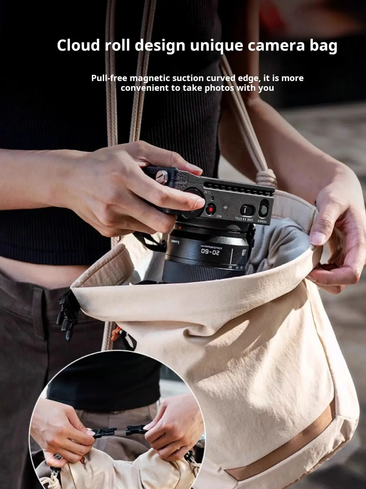 

25 New Ultra-Light Cloud Fold Camera Bag Single Shoulder Chest Bag Photography Bag Crossbody Travel Storage Bag Accessories for