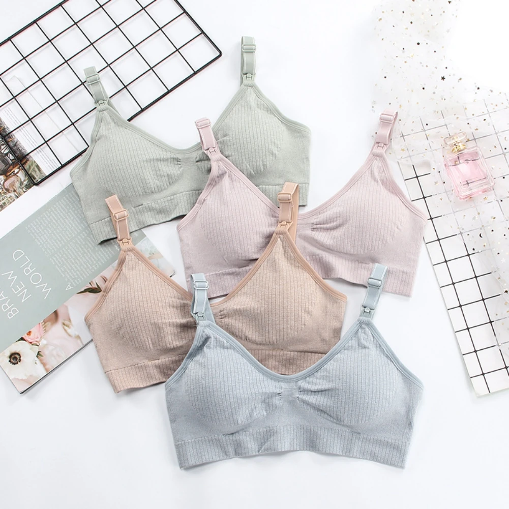 

Postpartum Gathering Anti-sagging Breastfeeding Push Up Bras Seamless Breathable Solid Color Slimming Underwear