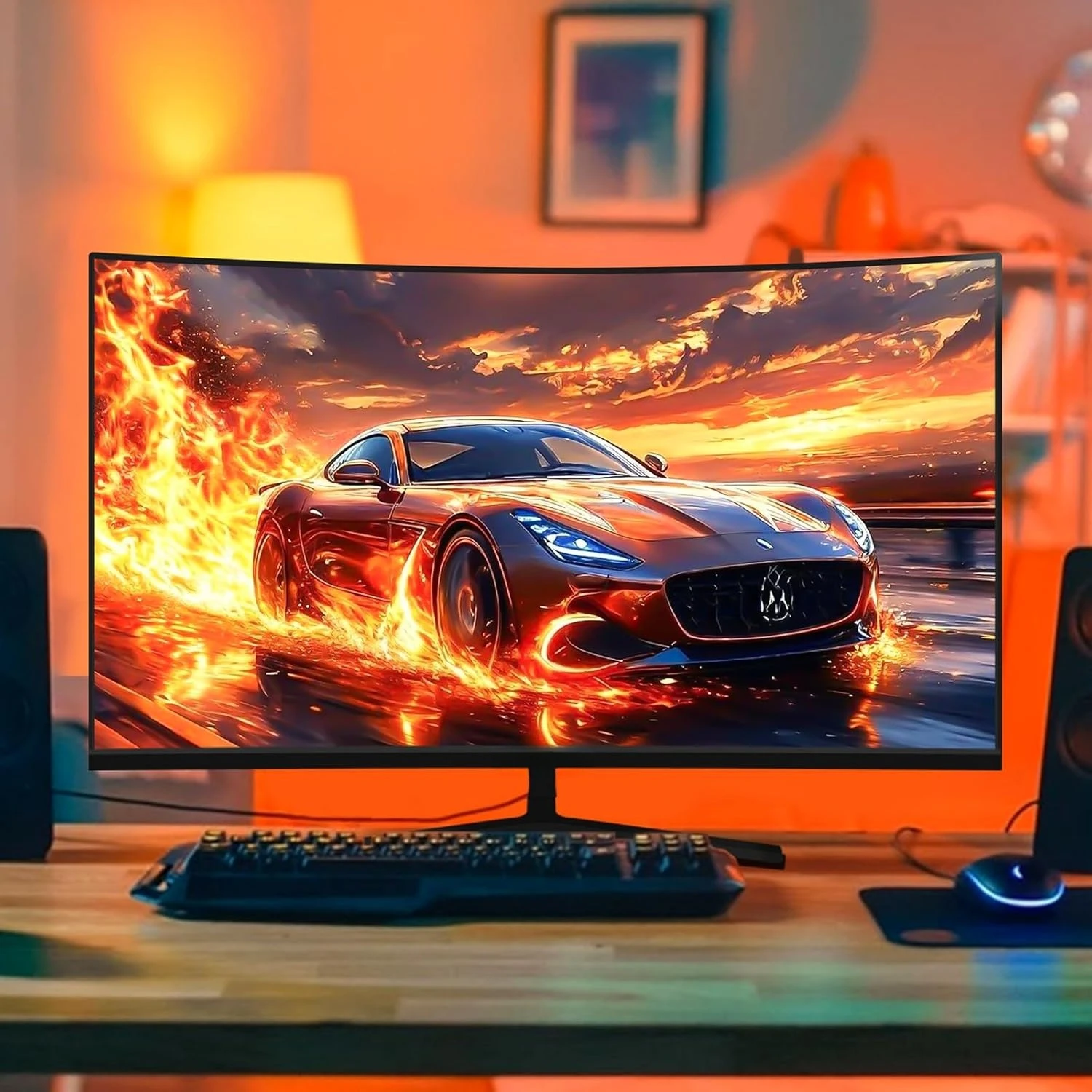 

Игровой монитор 24 дюйма, 240 Гц, изогнутый, FHD 1080P, с динамиками, FreeSync, Low Motion Blur, доставка из США