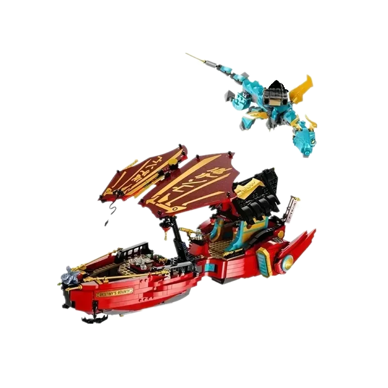 MOC Phantom-serie bouwstenen Destiny's Bounty Dragon Boat-sets Seizoen 1, schip Kindervakantiecadeau Assembleren van speelgoed 70738