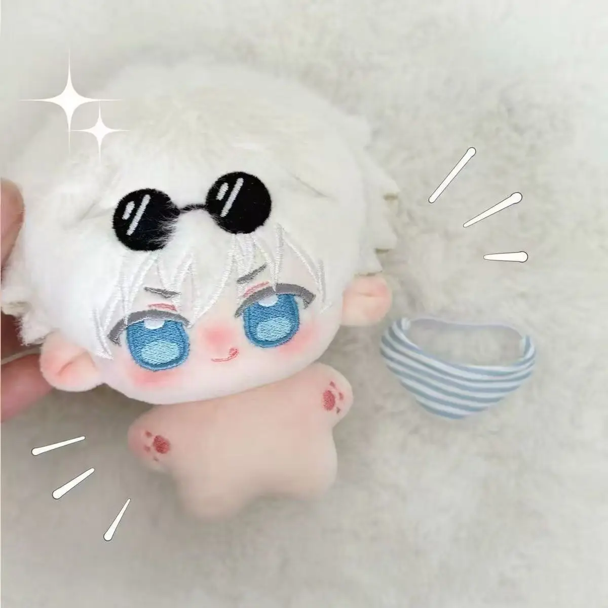 Jujutsu Kaisen 10cm Cotton Doll, Gojo Satoru Printed Sea Body Plush Toy, Anime Peripheral Gift for Friends