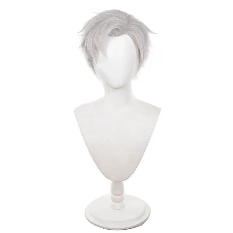 ゲーム愛とディープスペーススタイラスコスプレウィッグ大人ユニセックス耐熱合成ショート白髪ハロウィン小道具アクセサリー