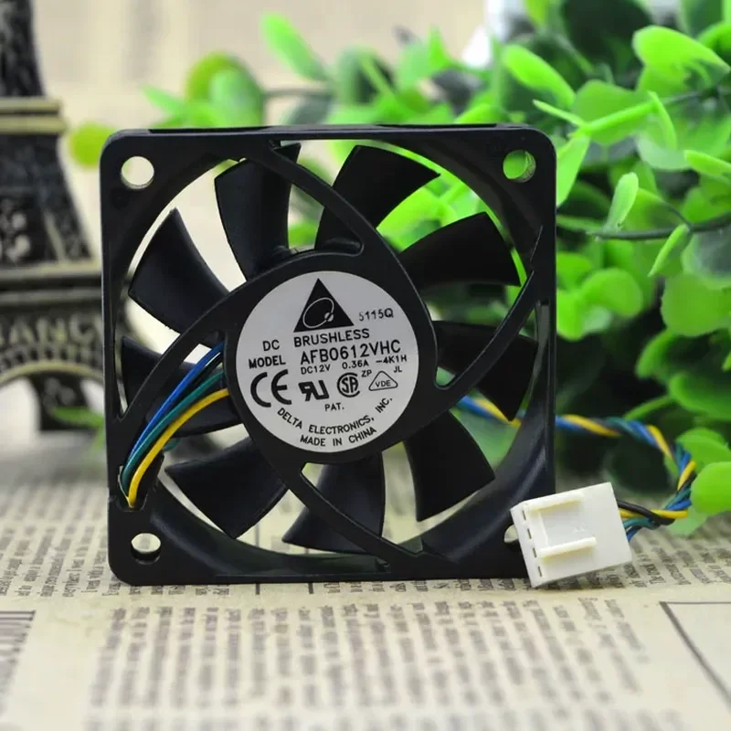 Delta 6015 12V 0.36A 6CM/cm 4-wire CPU Chassis Fan AFB0612VHC for computers