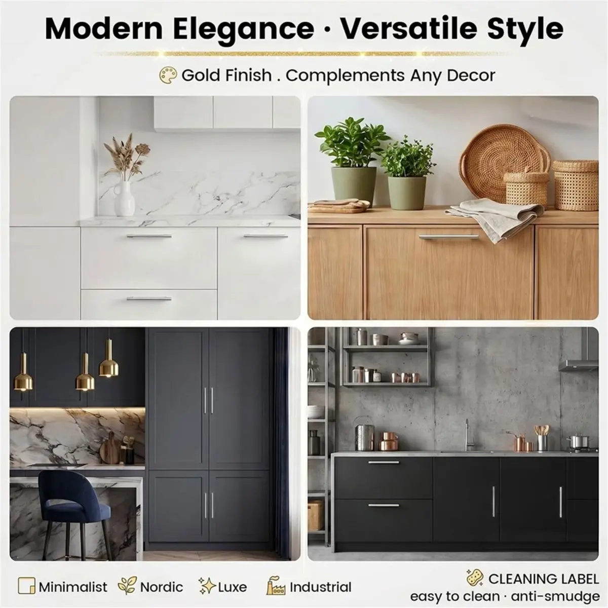 12 Pack 6 Inch Cabinet Pulls, Stainless Steel Kitchen Cabinet Handles,3-3/4 Inch Hole Center Drawer Pulls