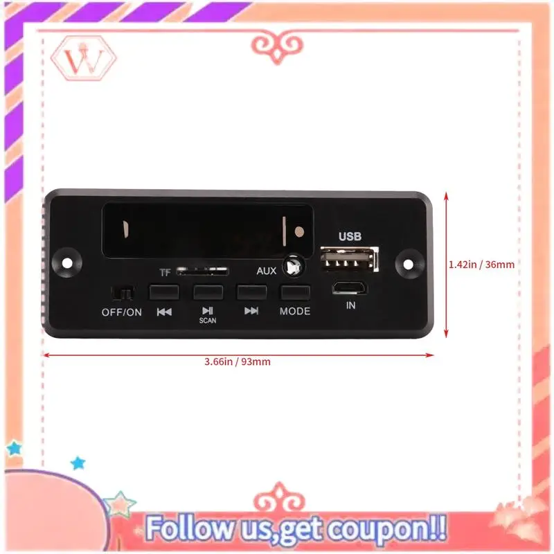 Upgraded 4Pcs 2X25W 50W Amplifier MP3 Player Decoder Board 5V-12V Bluetooth 5.0 Car FM Radio Module Support TF USB AUX