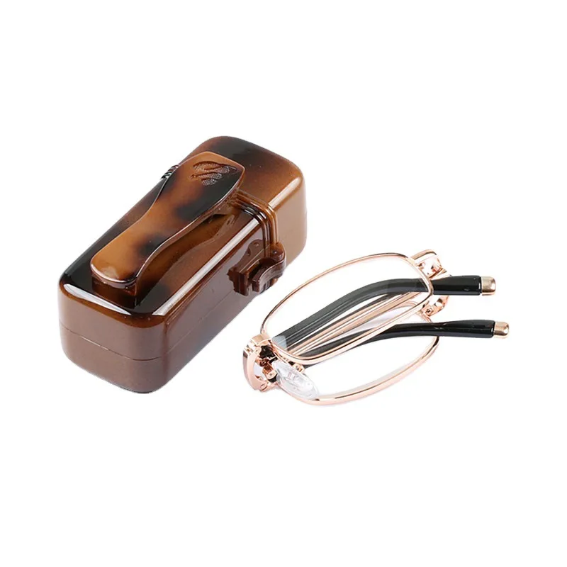 High definition glass lens reading glasses folding men and women elderly flower glasses portable