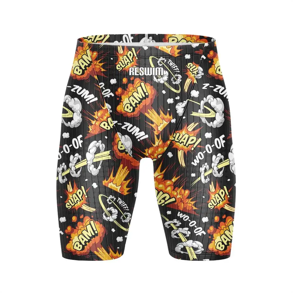 New Men's Funny Beach Tights Short Swim Jammer Swimsuit Shorts Swimming Trunks Athletic Training Swimwear Quick Dry Bathing Suit