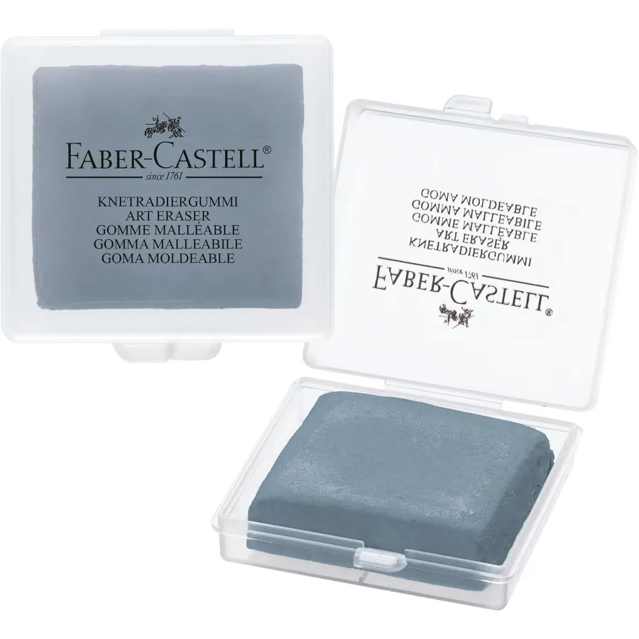 Borrador amasable para artistas en estuche de almacenamiento Borradores absorbentes amasados Borrador artístico 1 paquete Gris Ideal para bocetos detallados y