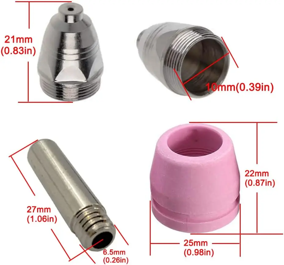 48PCS AG-60 SG-55 WSD-60 Plasma Cutter Cutting Torch Tip Nozzles Consumables Accessories for CUT-60 CUT50P CUT60P LTP5000D, and