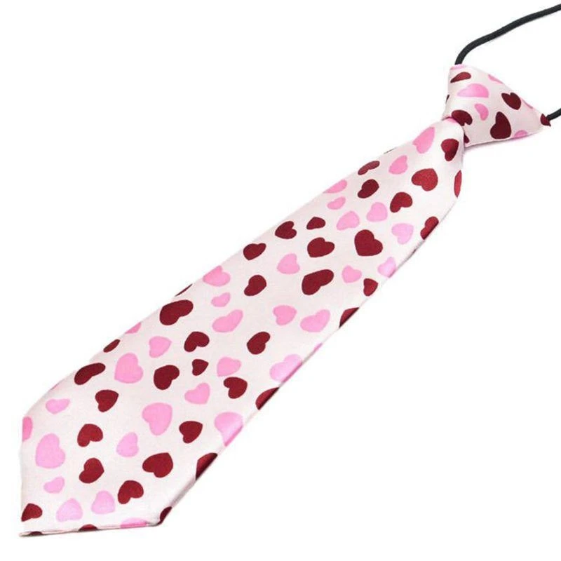 J15U Pre-Tied Elastic Necktie Rainbow Stripes Leopard Boys Kids Silky Ties Costume