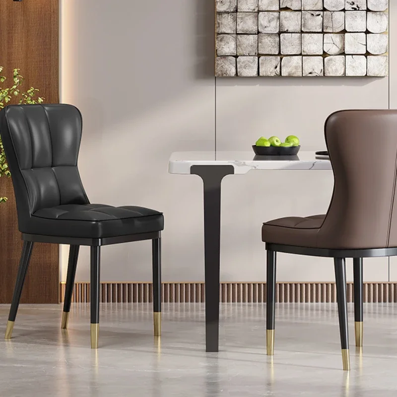 كرسي طعام مريح بأرجل ذهبية مصنوع من الجلد المعدني والمطبخ الإيطالي للتخييم وتناول الطعام كرسي مكتب أثاث غرفة Sillas Comedor