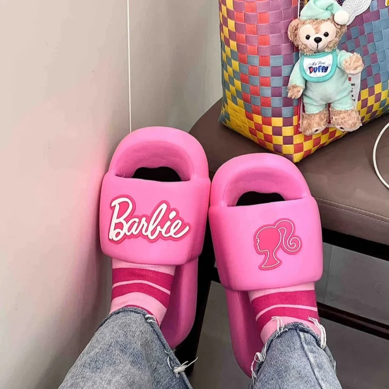 Barbie Summer Slippers For Women Eva Soft Bottom Slippers Indoor House Slides Flat Sandals Outdoor Beach Shoes Female Flip Flops