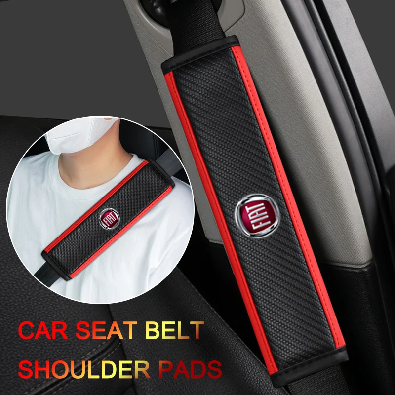 2 stücke Auto Sitz Gürtel Schulter Abdeckung Sicherheit Atmungsaktive Schutz Pad Für FIAT Abarth 500 Panda Bravo Punto Ducato Auto Zubehör