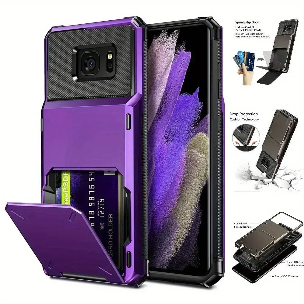 Phone Case for Samsung Galaxy S7 Case Wallet 5-Card ID Slot Credit Card Flip Hidden Pocket Case for Samsung S7 SM-G930 Cover