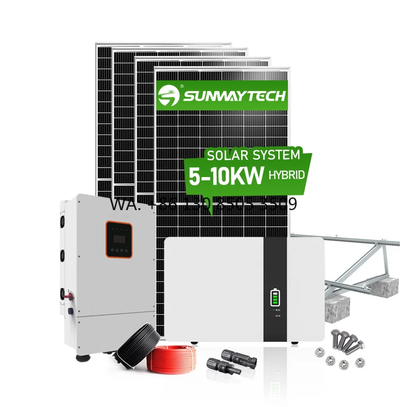 5kw 10kw  Hybrid off Grid Solar PV Panels Home Lithium Battery Energy Storage Balcony Power Generator System Photovoltaic Kit