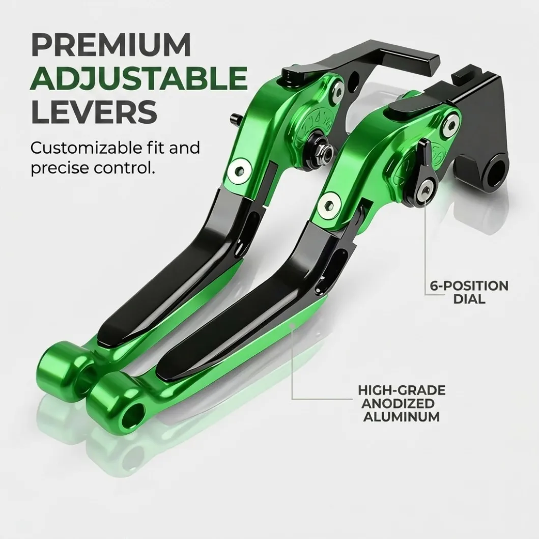 Suitable for Kawasaki ZX7R/ZX7RR 1996-2003, motorcycle handlebars, brake clutch levers, folding anti fall brake levers