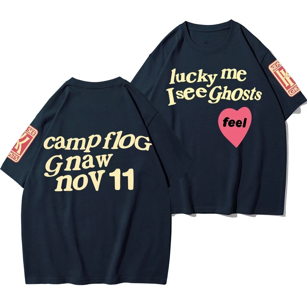 Heart Slogan Graphic T Shirt Unisex Front Back Text Print Soft Cotton O Neck Short Sleeve Hip Hop Streetwear Tee